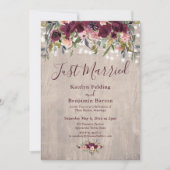 ウッド フローラル ライト 結婚しました 披露宴のみ 招待状 (正面)