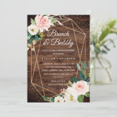 ウッド ブラッシュ フラワージオメトリック ブランシュ アンド バブル 招待状 (スタンド正面)