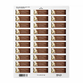 ウッド&ブラッシュ ローズ フラワーの水彩 ラスティック ラベル (フルシート)