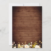 ウッド ブラッシュ ローズ ランタン ラスティック ウォーターカラー ウェディング 招待状 (裏面)
