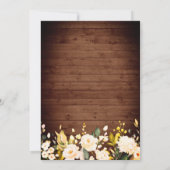 ウッド&ブラッシュ ローズ&ランタン 水彩 結婚式 招待状 (裏面)