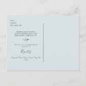 ウッド&ブルー素朴レースベビーシャワー インビテーションポストカード (裏面)