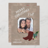 ウッド&ブーツウェスタンテーマクリスマス シーズンカード (正面/裏面)