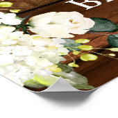 ウッド&ホワイトローズフローラブライダルシャワーフォトプロップ ポスター (角)