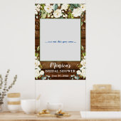 ウッド&ホワイトローズフローラブライダルシャワーフォトプロップ ポスター (キッチン)