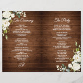 ウッド&ホワイトローズフローラ素朴結婚式 プログラム (裏面)