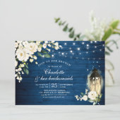 ウッド&ホワイトローズランタンブリデスメイドブランチ 招待状 (スタンド正面)