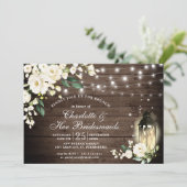 ウッド&ホワイトローズランタンブリデスメイドブランチ 招待状 (スタンド正面)