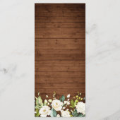 ウッド&ホワイトローズ素朴フローラ結婚のメニューカード メニュー (裏面)