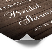 ウッド＆ホワイトローズ グリーンウェディング シャワーウェルカム ポスター (角)