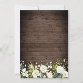 ウッド&ホワイトローズ&ランタンウォーターカラー結婚ズ 招待状 (裏面)