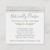 ウッド&ボタニッ素朴クリーフブランスグリーンリース スクエア名刺 (裏面)