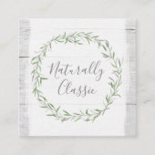 ウッド&ボタニッ素朴クリーフブランスグリーンリース スクエア名刺 (正面)