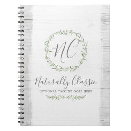 ウッド&ボタニッ素朴クリーフブランスグリーンリース ノートブック