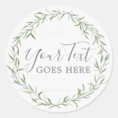 ウッド&ボタニッ素朴クリーフブランスグリーンリース ラウンドシール (正面)