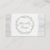 ウッド&ボタニッ素朴クリーフブランスグリーンリース 名刺 (正面)