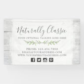 ウッド&ボタニッ素朴クリーフブランスグリーンリース 横断幕 (横)