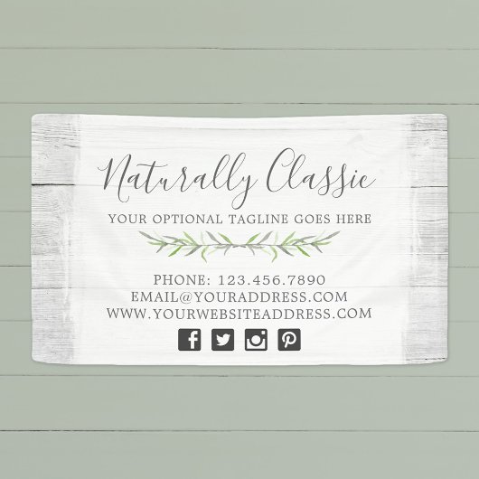 ウッド&ボタニッ素朴クリーフブランスグリーンリース 横断幕