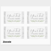 ウッド&ボタニッ素朴クリーフブランスグリーンリース 長方形シール (シート)