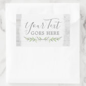 ウッド&ボタニッ素朴クリーフブランスグリーンリース 長方形シール (バッグ)