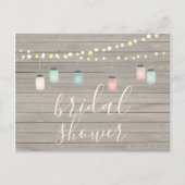 ウッド&メイスンジャイルライツウッド素朴ブライダルシャワー インビテーションポストカード (正面)