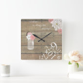 ウッド&メイスンジャー常に遅い：正方形の壁時計 スクエア壁時計 (ホーム)