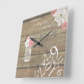 ウッド&メイスンジャー常に遅い：正方形の壁時計 スクエア壁時計 (傾斜)