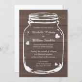 ウッド・メイソン・ジャー・カントリー・バーン結婚式招待状 招待状 (正面/裏面)