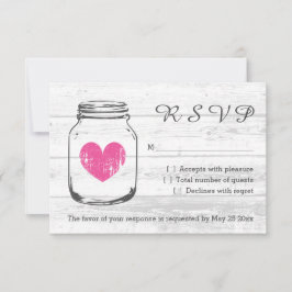 ウッド・メイソンjar RSVP国の結婚式の応答カード 出欠カード