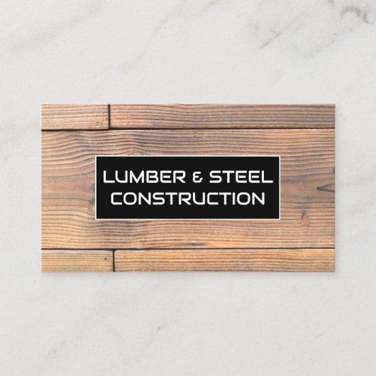 ウッド | メタル | 建築設計図 名刺 (正面)