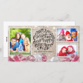 ウッド・メリークリスマスハッピーニューイヤーグリーティングフォト シーズンカード (正面/裏面)