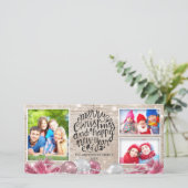 ウッド・メリークリスマスハッピーニューイヤーグリーティングフォト シーズンカード (スタンド正面)