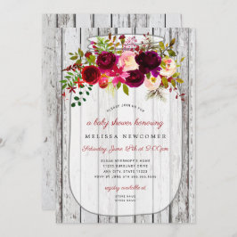 ウッド・メー素朴ソン・ジャー・ベビー・シャワーの招待状 招待状