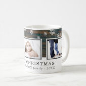 ウッド·メ素朴リー·クリスマス·ファミリー写真 コーヒーマグカップ (正面右)
