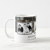 ウッド·メ素朴リー·クリスマス·ファミリー写真 コーヒーマグカップ (左)