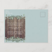 ウッド&ライツシー素朴ホムブライダルシャワー インビテーションポストカード (裏面)
