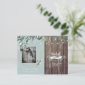 ウッド&ライツシー素朴ホムブライダルシャワー インビテーションポストカード (スタンド正面)