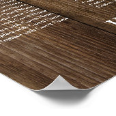 ウッド&ライトウェルカムタイポグラフィシーティングチャート ポスター (角)