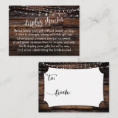 ウッド&ライトディスプレイブライダルシャワーギフトカード エンクロージャーカード (正面/裏面)