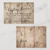 ウッド&ライ淡い色のトノーラップブライダルシャワーカード エンクロージャーカード (正面/裏面)