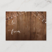 ウッド&ライ素朴トノーラップブライダルシャワーカード エンクロージャーカード (裏面)