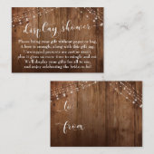 ウッド&ライ素朴トノーラップブライダルシャワーカード エンクロージャーカード (正面/裏面)