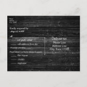 ウッド&ライ素朴トフローラ〔雄ジカの〕枝角Boho RSVP インビテーションポストカード (裏面)