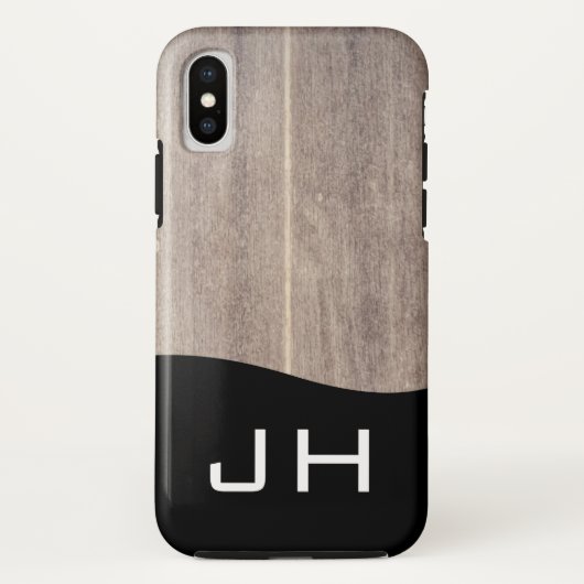 ウッド ラスティック イニシャル2文字 Case-Mate iPhoneケース (裏面)