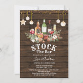 ウッド ラスティック カップルシャワー ストック・ザ・バー 招待状 (正面)
