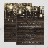 ウッド ラスティック ゴールド ライト 誕生日 ブライダル シャワー 招待状 (正面/裏面)
