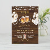 ウッド ラスティック ラブ イズ ブルーイング カップルシャワー 招待状 (スタンド正面)