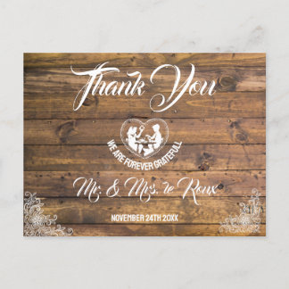 ウッド&ラブハート結婚ズ ポストカード