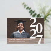 ウッド&ラージ ナンバー - 3x5 卒業発表 招待状 (スタンド正面)