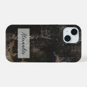 ウッド+レザー+スマホケース iPhone 15ケース (裏面横)